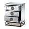 Baxton Studio Laken Contemporary Glam and Luxe Mirrored and Antique Bronze Finished 3-Drawer Nightstand 174-11066-Zoro - alternate 2